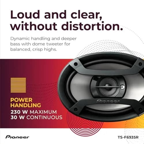 PIONEER F-Series TS-F6935R 6" x 9" 3-Way Coaxial Car Speakers 230W Max | 3-Way Coaxial Car Speakers for Immersive Sound thumbnail 4