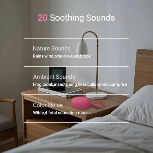 jaroco Portable Baby Sound Machine Rose | 15-Hour Battery Life, 20 Sounds, USB-C Rechargeable thumbnail 2