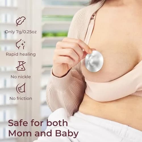Momcozy 999 Silver Nursing Cups XXL Size | Perforated Breathable Design for Breastfeeding Essentials thumbnail 7
