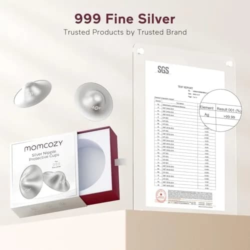Momcozy 999 Silver Nursing Cups XXL Size | Perforated Breathable Design for Breastfeeding Essentials thumbnail 4