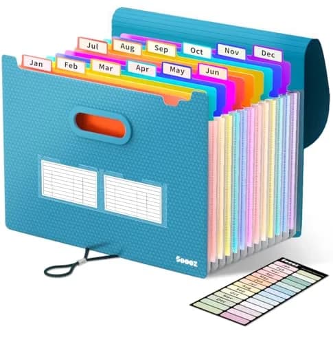 Sooez Accordion File Organizer 13-Pocket Letter Size | Deeper Pockets Keep Index Tabs Visible thumbnail 1