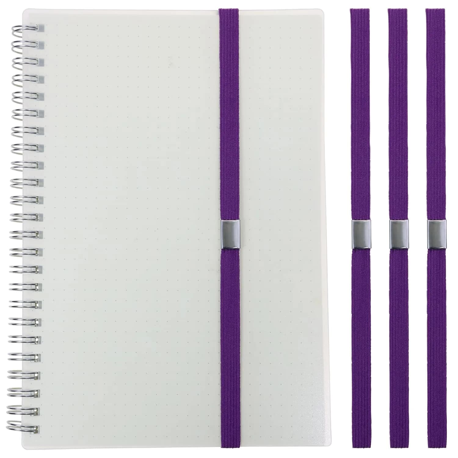 Mini Skater Elastic Planner Bands Book Page Markers for Hardcover Journal Notebook Book Lovers | Stretchy Closure Reading Straps for Notebooks 8"-11" (Purple) - main product image