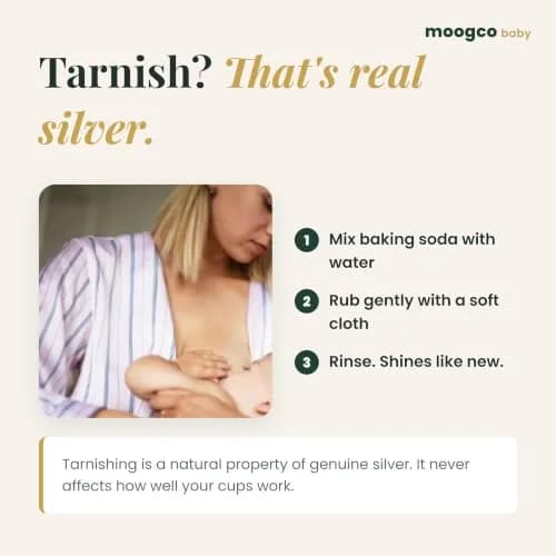 MOOGCO Original Silver Nursing Cups X-Large | 99.9% Pure Silver for Soothing Relief thumbnail 9