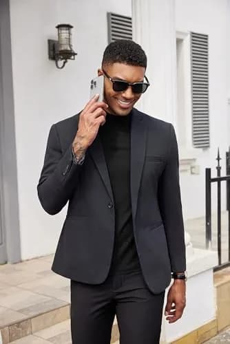 COOFANDY Heavy Weight Cotton Mock Turtleneck for Men Short Sleeve | Casual & Versatile thumbnail 6