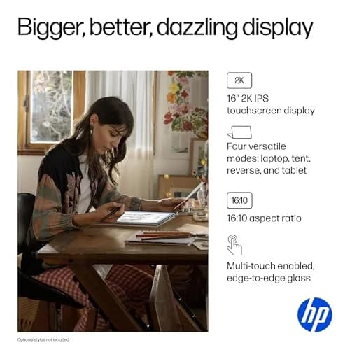HP OmniBook 7 Flip 16-inch 2-in-1 AI PC | 2K Touchscreen, Intel Ultra 5, 16GB RAM, 512GB SSD thumbnail 4