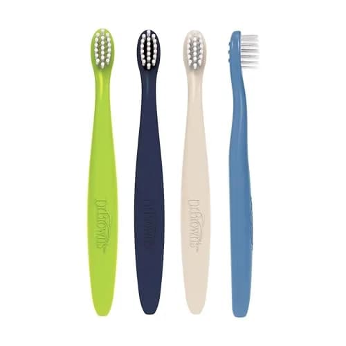 Dr. Brown's Infant-to-Toddler Toothbrush Set Soft & Gentle Manual Toothbrushes for Baby 0-3 Years – 4-Pack thumbnail 2