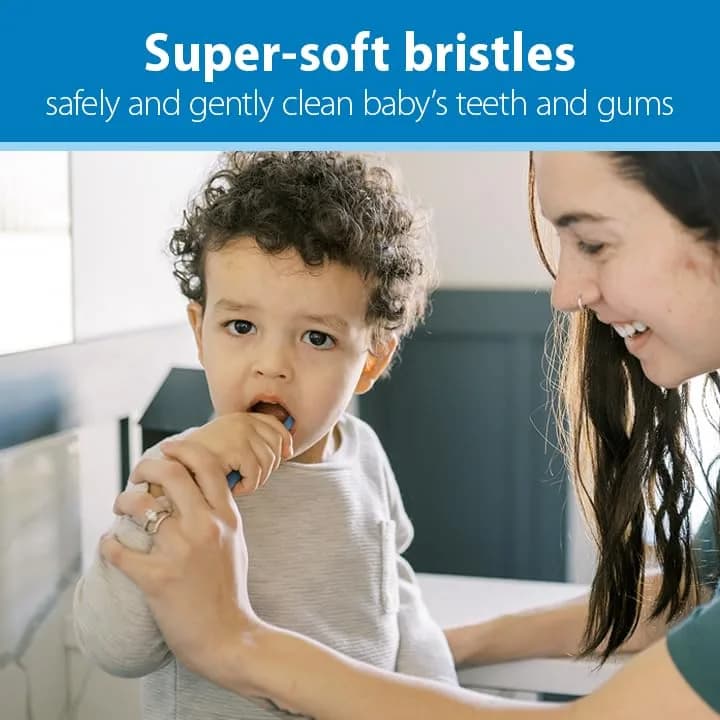 Dr. Brown's Infant-to-Toddler Toothbrush Set Soft & Gentle Manual Toothbrushes for Baby 0-3 Years – 4-Pack thumbnail 4