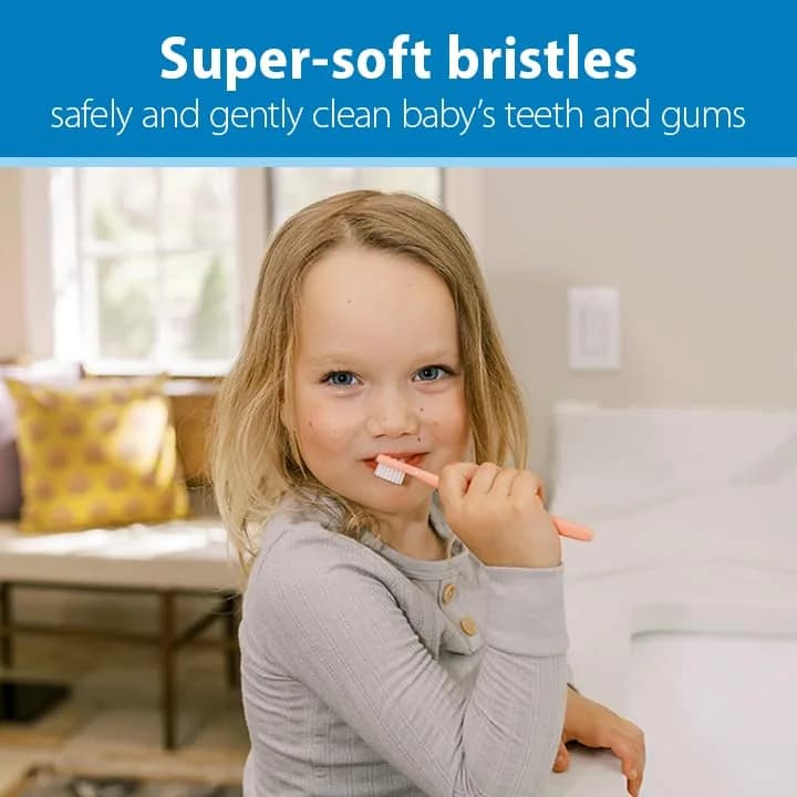Dr. Brown's Infant-to-Toddler Toothbrush Set, Soft & Gentle Manual Toothbrushes for Baby, 4-Pack | BPA Free, 0-3 Years thumbnail 3