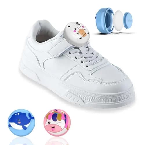 BIQIRE AirTag Shoes Holder 2-Pack (Blue & Pink) | Waterproof Silicone Case for Kids Shoelaces thumbnail 1