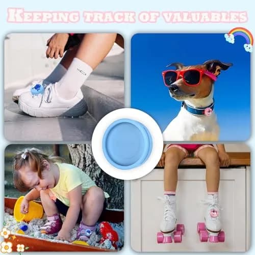BIQIRE AirTag Shoes Holder 2-Pack (Blue & Pink) | Waterproof Silicone Case for Kids Shoelaces thumbnail 7