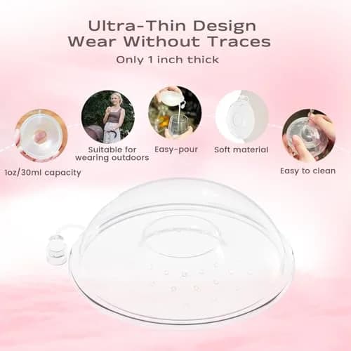 Hranio Breast Milk Collector Shells 30ml (1oz) | BPA-Free Silicone for Breastfeeding thumbnail 4