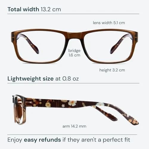 Gaoye 2.5 Professional Reading Glasses for All Day with Blue Light Protection | 5-Pack Flower Vibes thumbnail 6