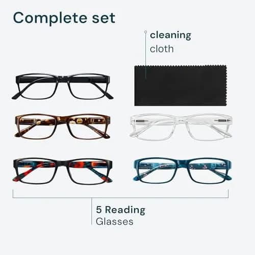 Gaoye 2.5 Professional Reading Glasses for All Day with Blue Light Protection | 5-Pack Flower Vibes thumbnail 8