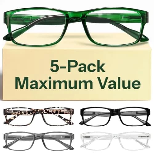 Gaoye Professional Reading Glasses 3.0 Magnification | Blue Light Protection, Spring Hinges, 5-Pack thumbnail 1