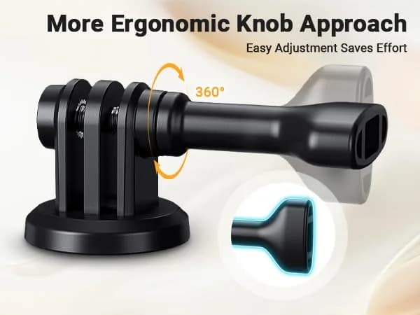 JJC Action Camera Tripod Mount Adapter with 1/4"-20 Hole for DJI Osmo Action Cameras | Lightweight ABS & Metal Build thumbnail 3