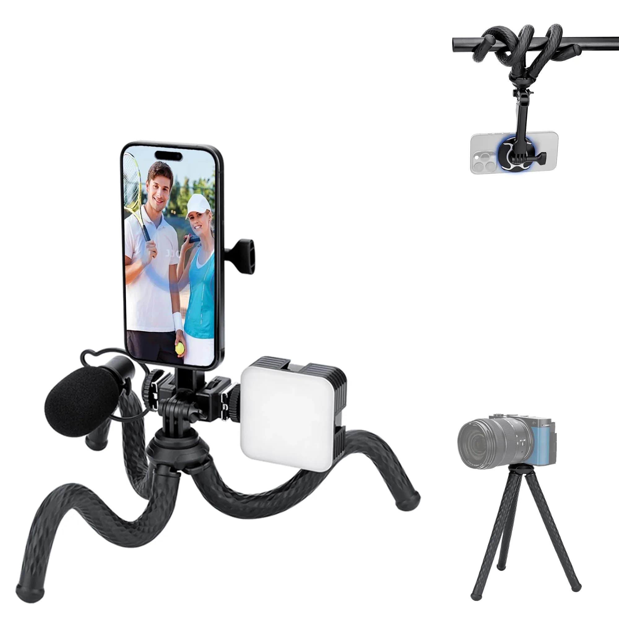 JJC Magnetic Flexible Tripod for MagSafe Phone & Action Camera, Bendable | 1kg (2.2lb) Load Capacity - main product image