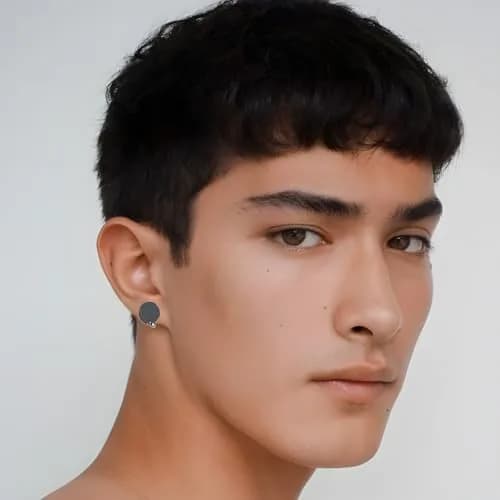 Dtexhif Black Keloid Pressure Clip-On Earrings for Women Men | 0.47 inch (1.2 cm) thumbnail 3