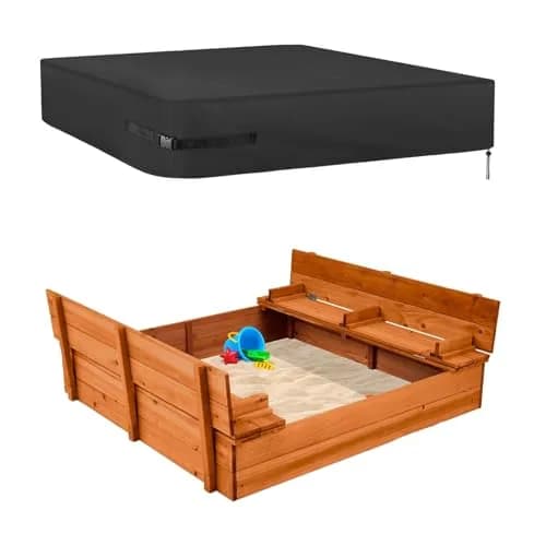 Kasla Waterproof Sandbox Cover 72"x72"x8" | Heavy Duty Outdoor Sand Pit Protection thumbnail 1