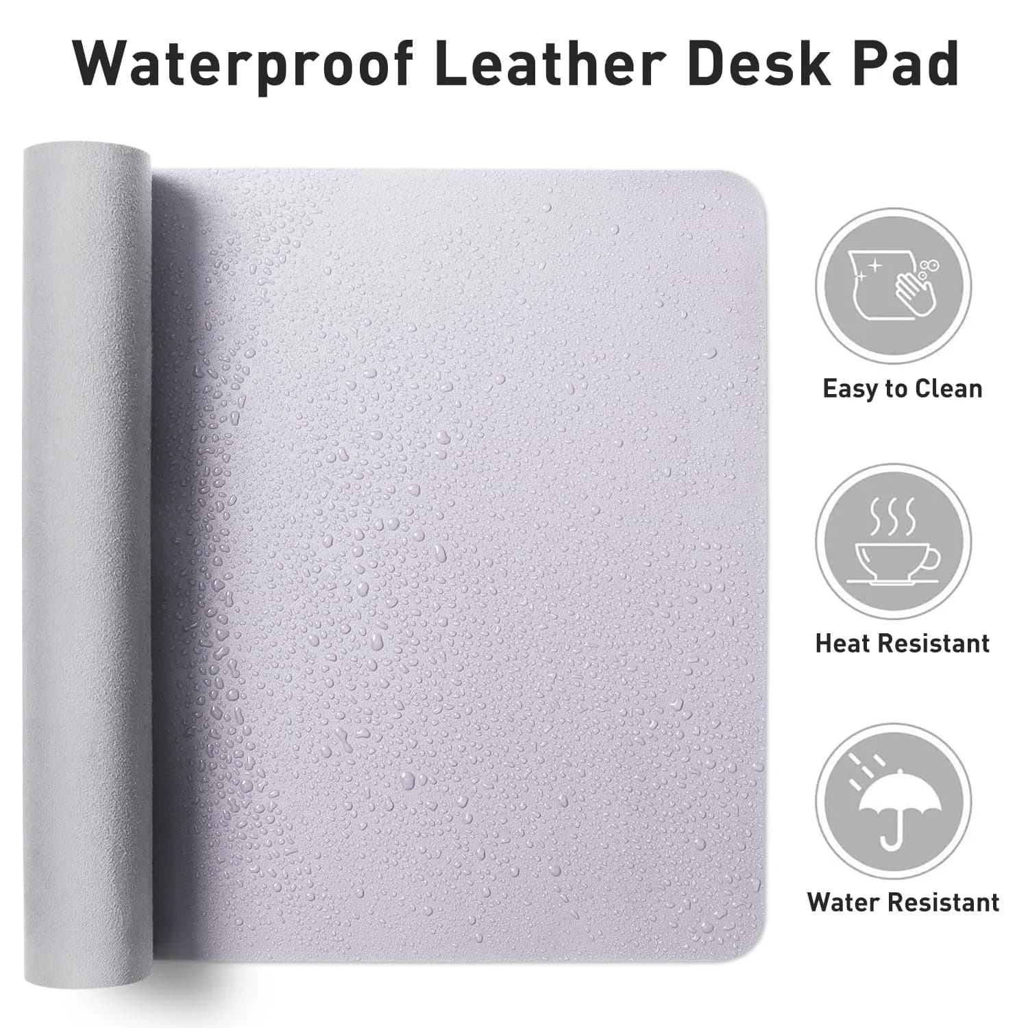 Aothia Large PU Leather Desk Pad Protector Soft Lavender 48" x 17" | Smooth Ink Flow Desk Pad thumbnail 7