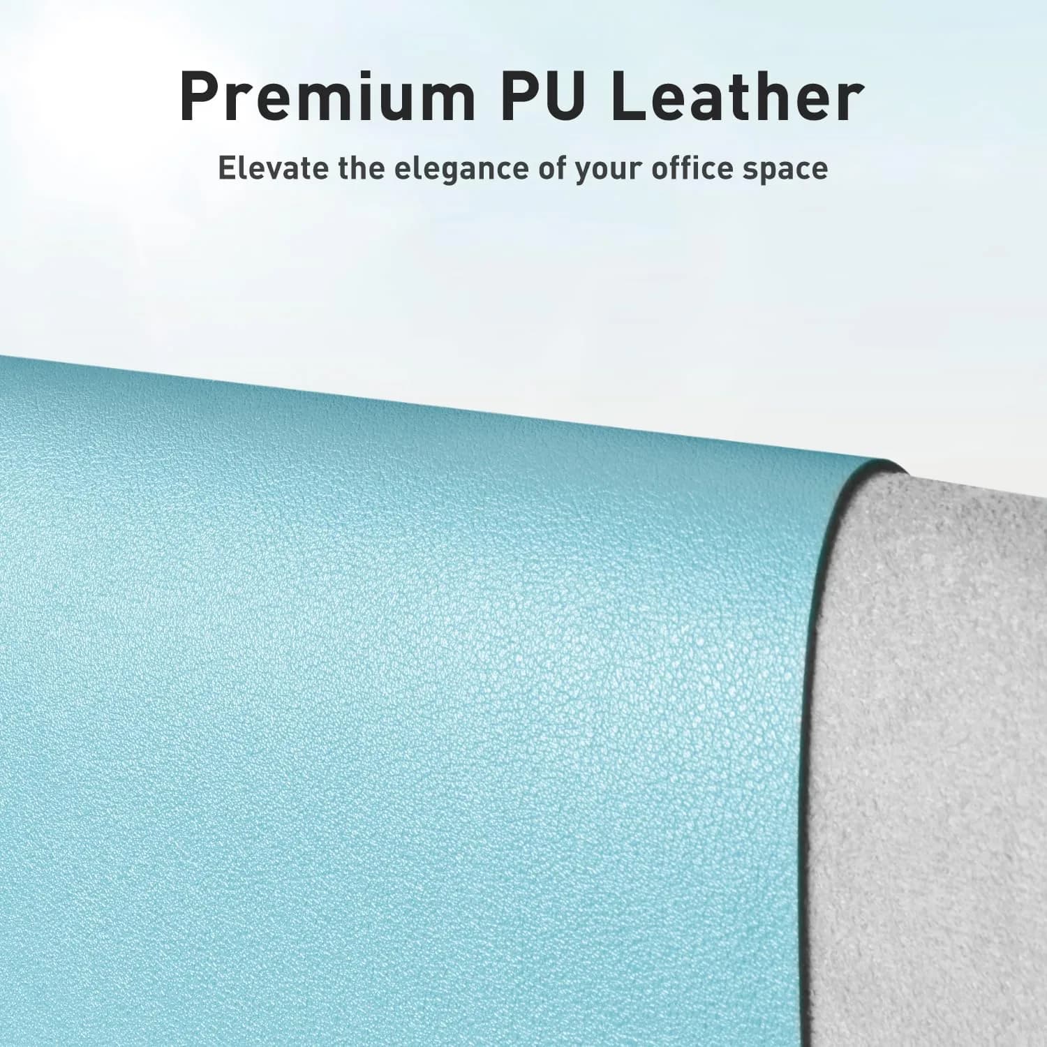 Aothia Large PU Leather Desk Pad Protector – Non-Slip Mouse Pad & Writing Mat, 48" x 17" Blue Topaz thumbnail 2