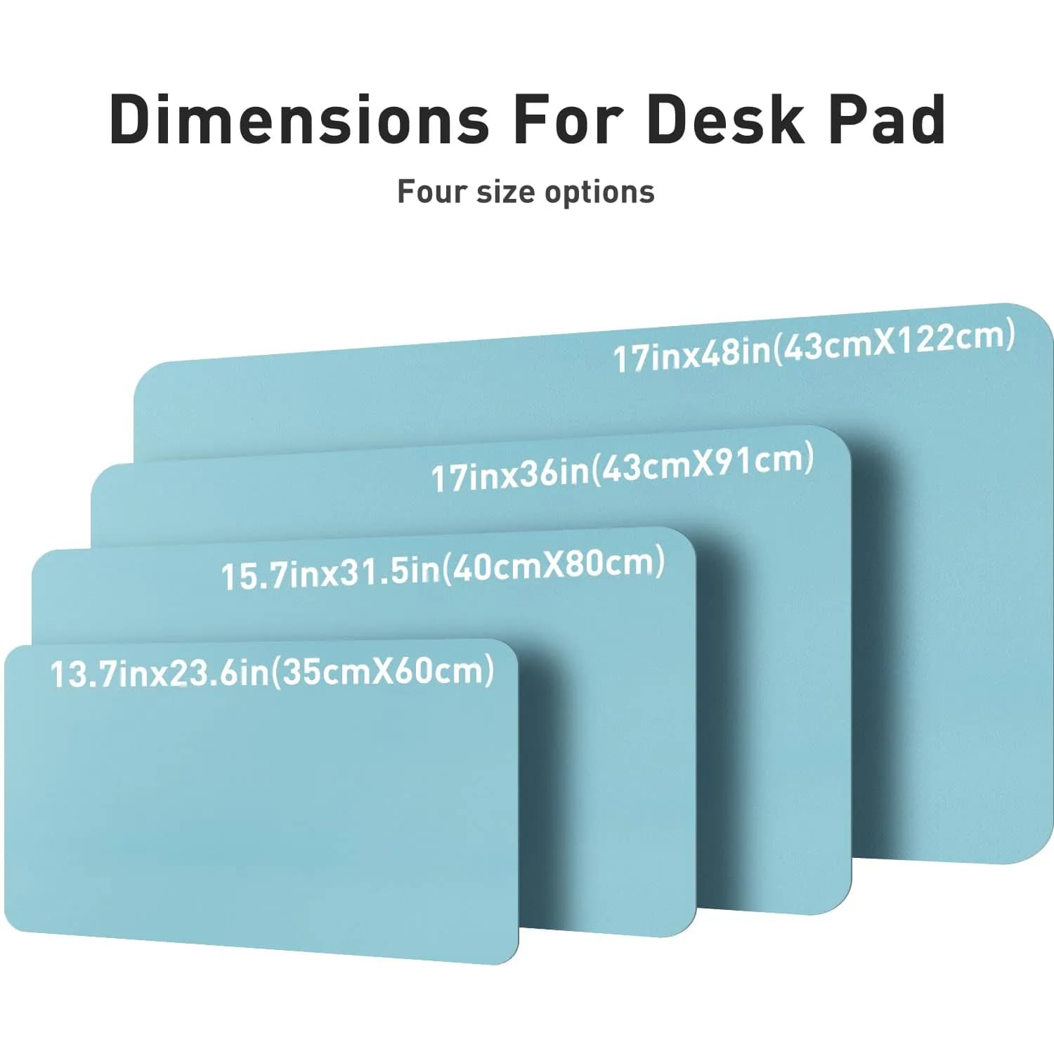 Aothia Large PU Leather Desk Pad Protector – Non-Slip Mouse Pad & Writing Mat, 48" x 17" Blue Topaz thumbnail 6