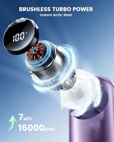 coldSky Portable Handheld Turbo Fan 4000mAh | Adjustable Speed & Compact Design for Travel & Outdoors thumbnail 2