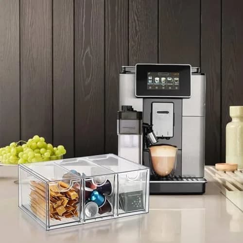 ELLDOO 3 Drawers Tea Bag Organizer Box, Clear Acrylic Stackable Tea Storage for Kitchen Pantry, Coffee Pod Snack thumbnail 8