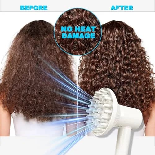 SEICHYGO 360° Rotating Diffuser Attachment Nozzle for Laifen SE Lite Hair Dryer, White | Honeycomb Design for Curly Hair thumbnail 4