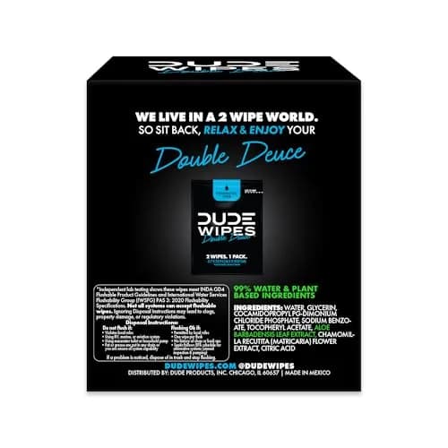 DUDE Wipes Double Deuce On-The-Go Flushable Wipes 80 Count | Hypoallergenic & Plant-Based thumbnail 8