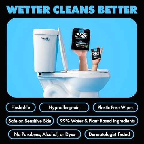 DUDE Wipes Double Deuce On-The-Go Flushable Wipes 80 Count | Hypoallergenic & Plant-Based thumbnail 3