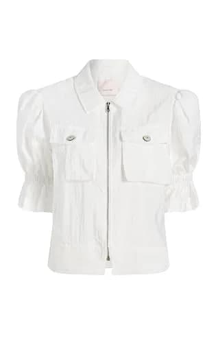 Cinq à Sept Holly Parachute Jacket, XS | White, Long Sleeve, Zipper Closure thumbnail 1