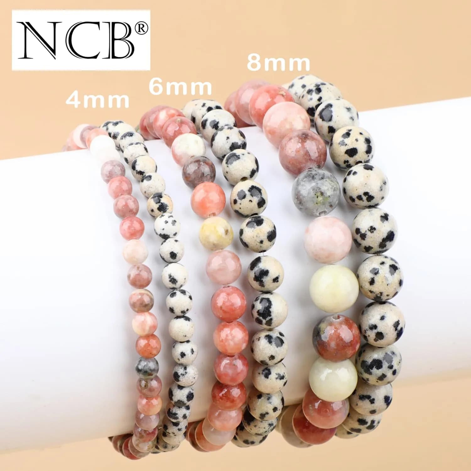 NCB 2-Piece 4mm Natural Crystal Gemstone Stretch Bracelets | Handmade Reiki Energy Healing Jewelry thumbnail 4