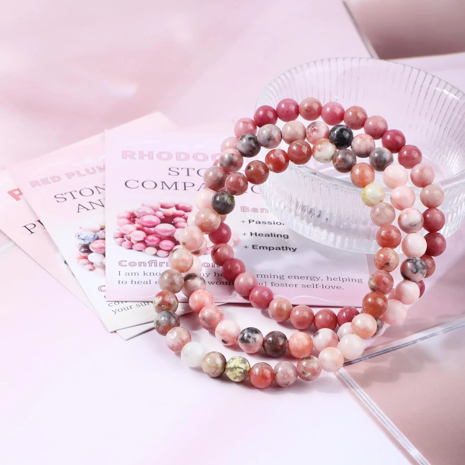 NCB Natural Gemstone Stretch Bracelets (6mm Beads, 3-Pack) | Reiki Energy Healing Jewelry for Meditation, Yoga thumbnail 2