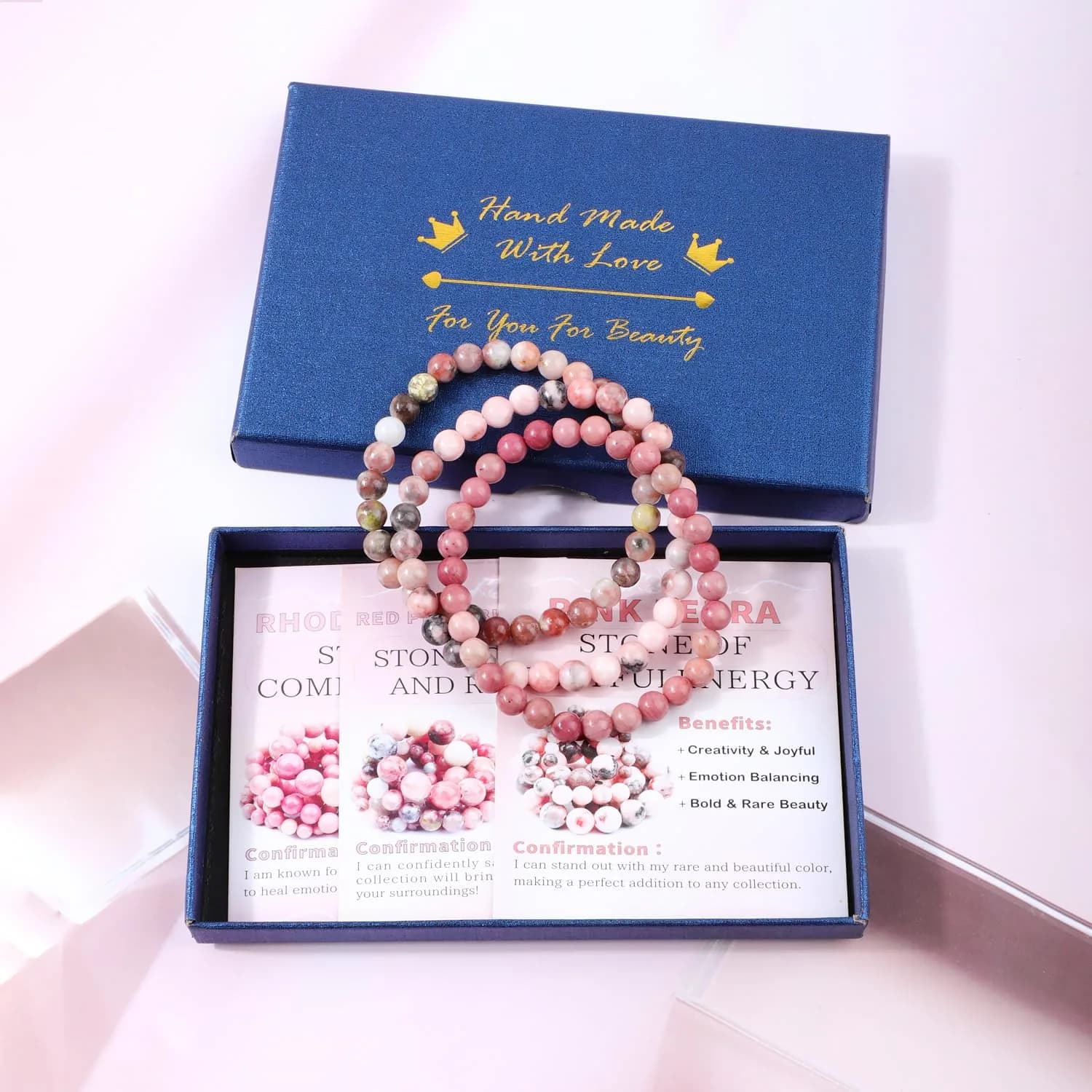 NCB Natural Gemstone Stretch Bracelets (6mm Beads, 3-Pack) | Reiki Energy Healing Jewelry for Meditation, Yoga thumbnail 3