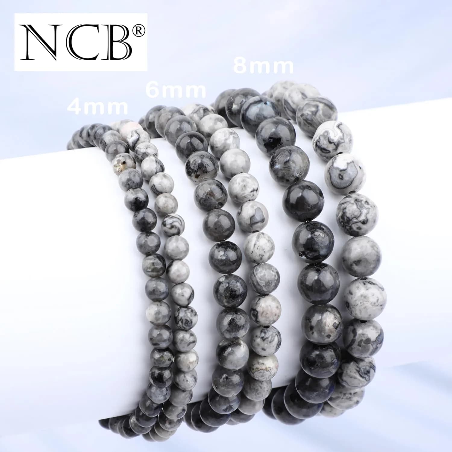 NCB 2-Piece 6mm Natural Crystal Gemstone Stretch Bracelets | Handmade Reiki Energy Healing Jewelry for Meditation, Yoga, Unisex thumbnail 4