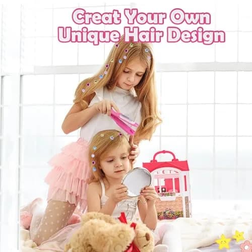 kidzkube Hair Gem Stamper Kit Pink | Reusable Shining Diamonds for Girls Ages 3-12 thumbnail 3