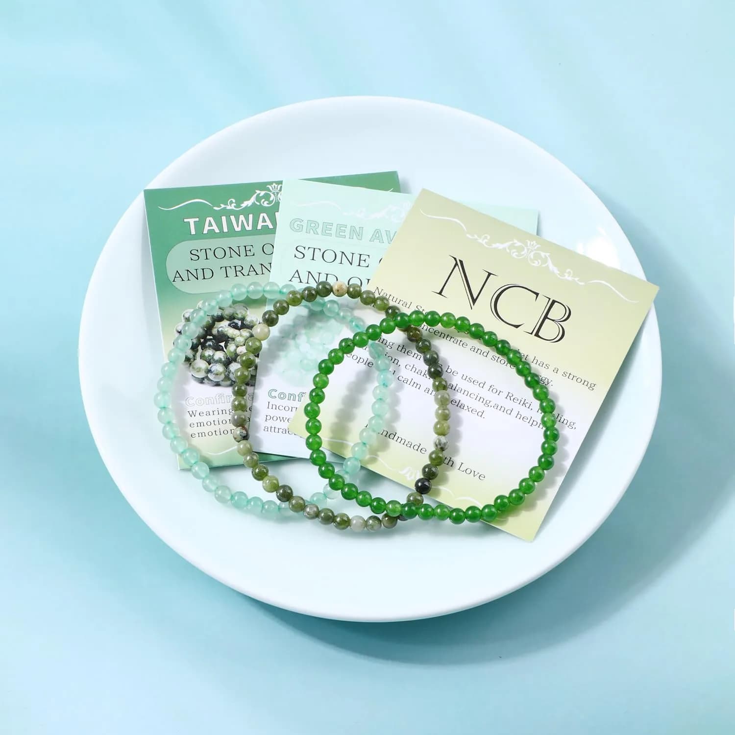 NCB Natural Crystal Gemstone Stretch Bracelets 4mm | Handmade Reiki Energy Healing Jewelry thumbnail 2