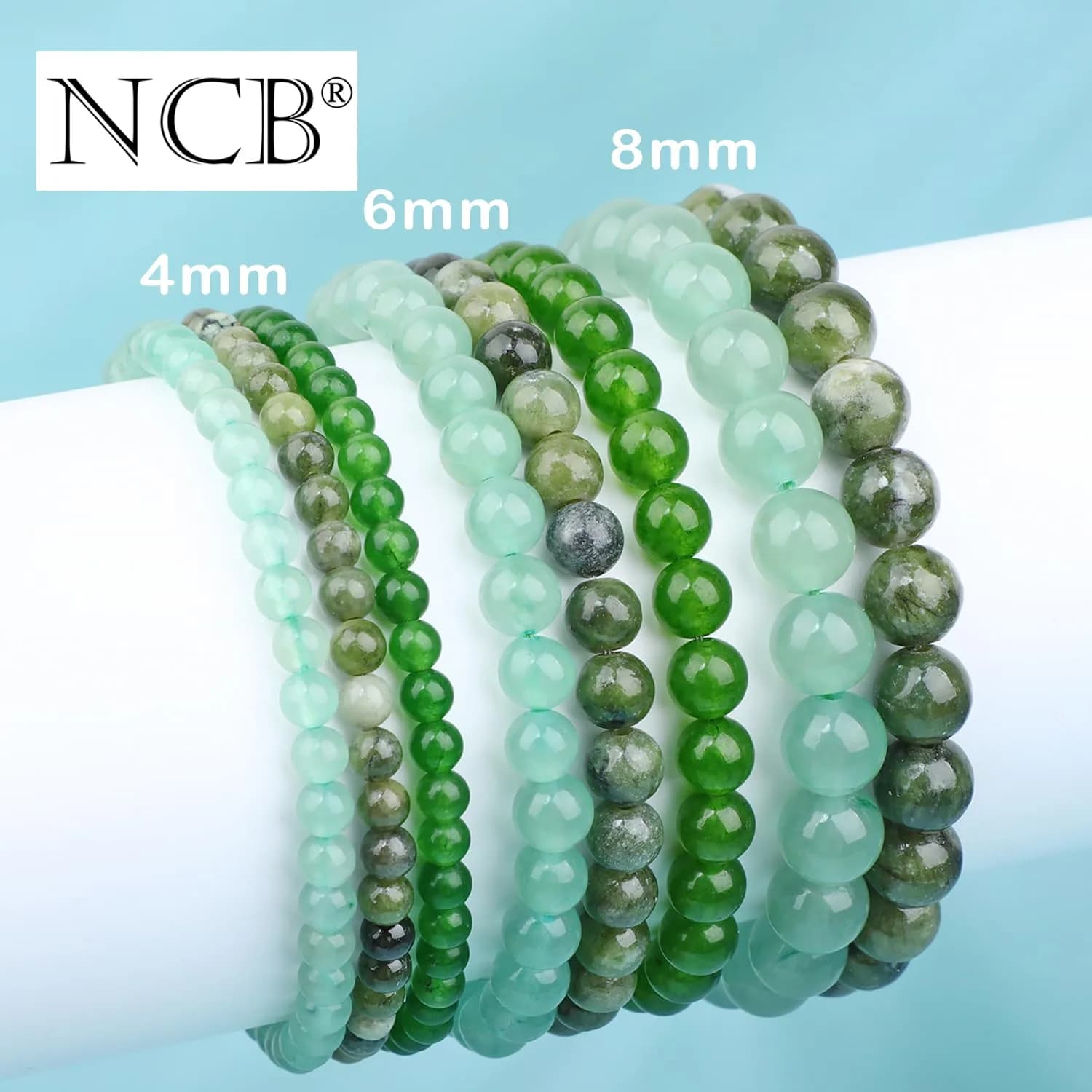 NCB Natural Crystal Gemstone Stretch Bracelets 4mm | Handmade Reiki Energy Healing Jewelry thumbnail 4