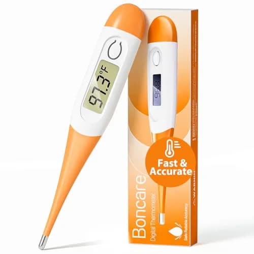 Boncare Digital Thermometer for Adults, Kids & Babies, Orange | Fast 10-Second Reading thumbnail 1