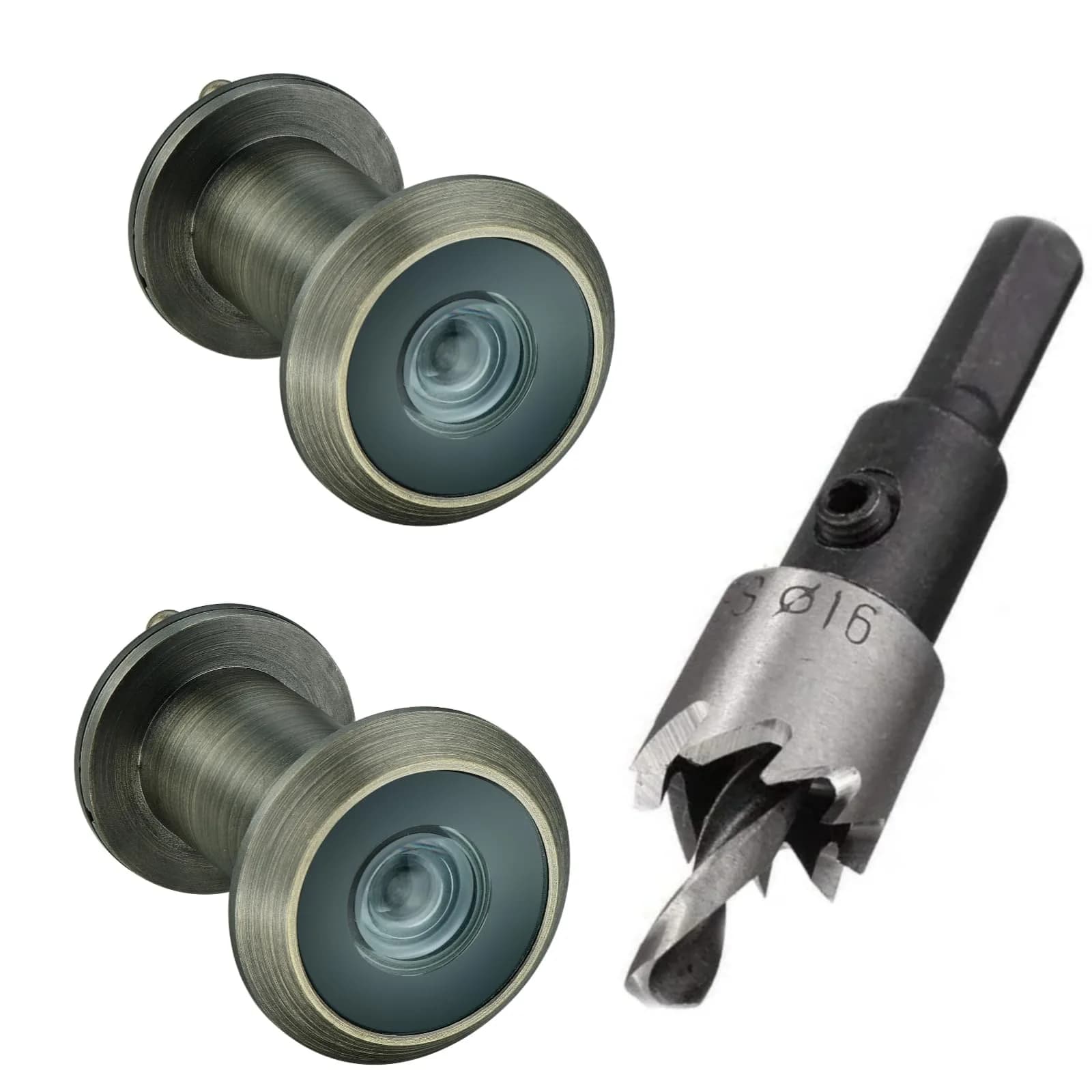 TOGU Solid Brass Door Peephole Viewer 220-Degree Wide Angle | 35mm-55mm Door Thickness, Antique Bronze Finish (2-Pack)