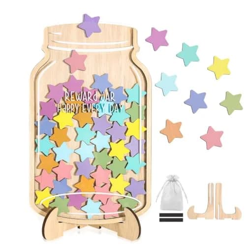 GoClimber Magnetic Reward Jar, Star Reward System for Kids, Behavior Management, Classroom & Home, 5.9*9.5in | Magnetic Star Rewards thumbnail 1