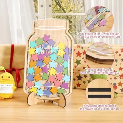 GoClimber Magnetic Reward Jar, Star Reward System for Kids, Behavior Management, Classroom & Home, 5.9*9.5in | Magnetic Star Rewards thumbnail 5