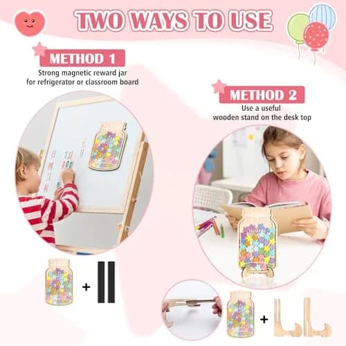 GoClimber Magnetic Reward Jar, Star Reward System for Kids, Behavior Management, Classroom & Home, 5.9*9.5in | Magnetic Star Rewards thumbnail 3