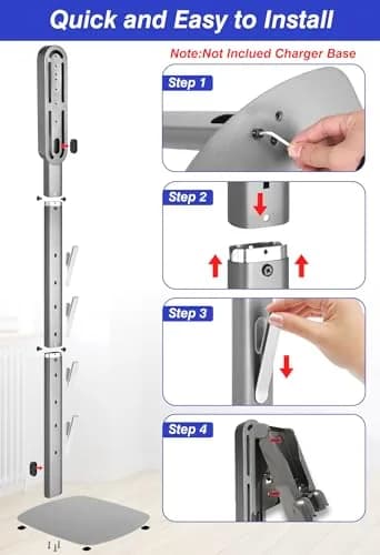 Haturi Metal Vacuum Stand for Dyson Cordless Vacuums | Heavy-Duty Organizer with 4 Hooks thumbnail 5