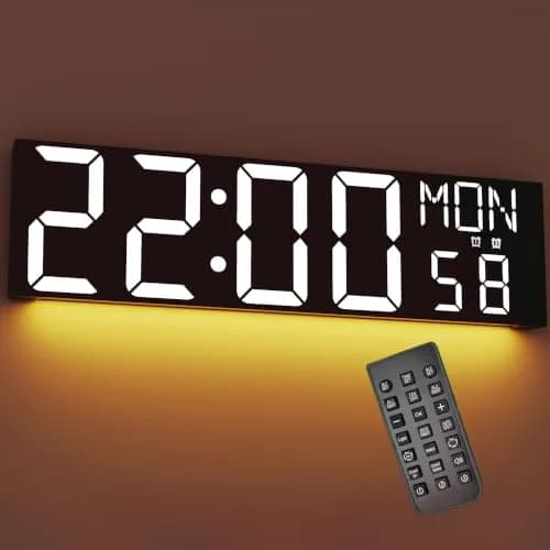 JALL 30" Extra Large Digital Wall Clock with Jumbo LED Numbers | Remote Control & Auto Brightness thumbnail 1