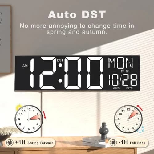 JALL 30" Extra Large Digital Wall Clock with Jumbo LED Numbers | Remote Control & Auto Brightness thumbnail 5