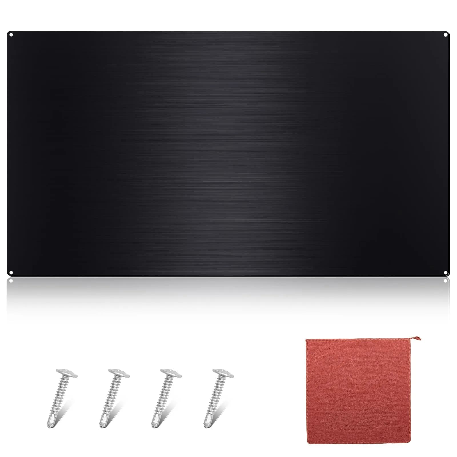 Yaocom Stainless Steel Backsplash 76x30 cm (30x12 Inch) | Brushed Finish for Kitchen Walls — Black / 24×36 Inch