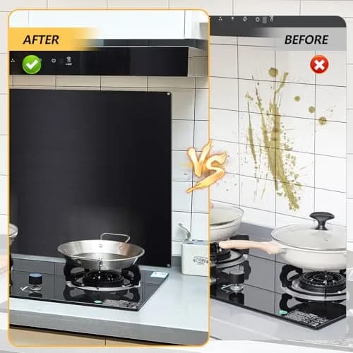 Yaocom Black Stainless Steel Backsplash 24 x 30 Inches | Protects Walls from Splatter thumbnail 4