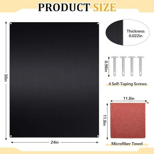 Yaocom Black Stainless Steel Backsplash 24 x 30 Inches | Protects Walls from Splatter thumbnail 2