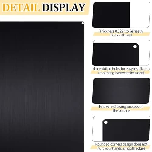 Yaocom Black Stainless Steel Backsplash 24 x 30 Inches | Protects Walls from Splatter thumbnail 3